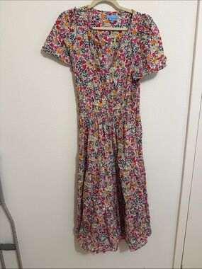 Draper James Pink, Yellow & Green Floral Maxi Dress
